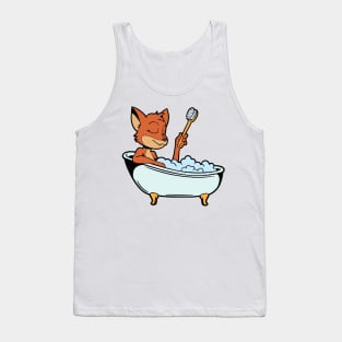 Fox takes bath in the bathtub Tank Top